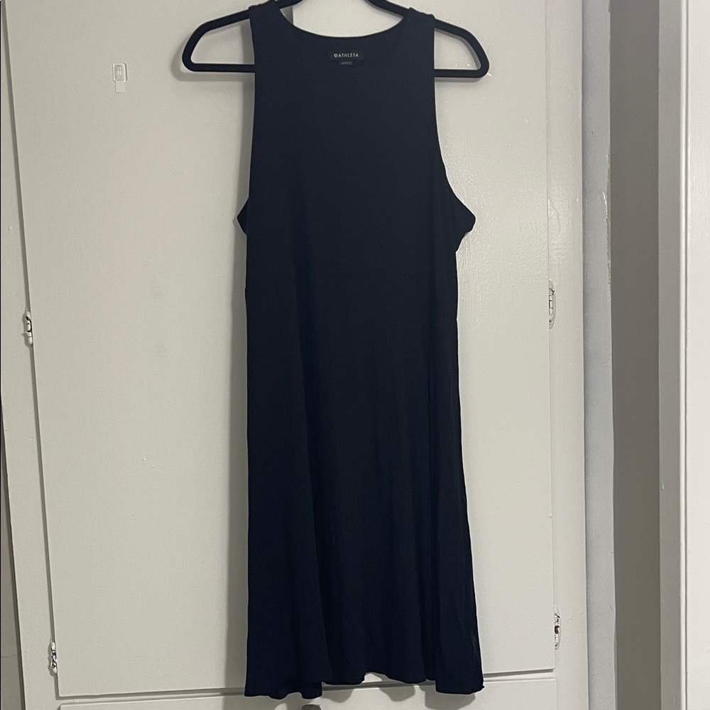 Athleta Black Midi Dress Stretchy XL Sleeveless